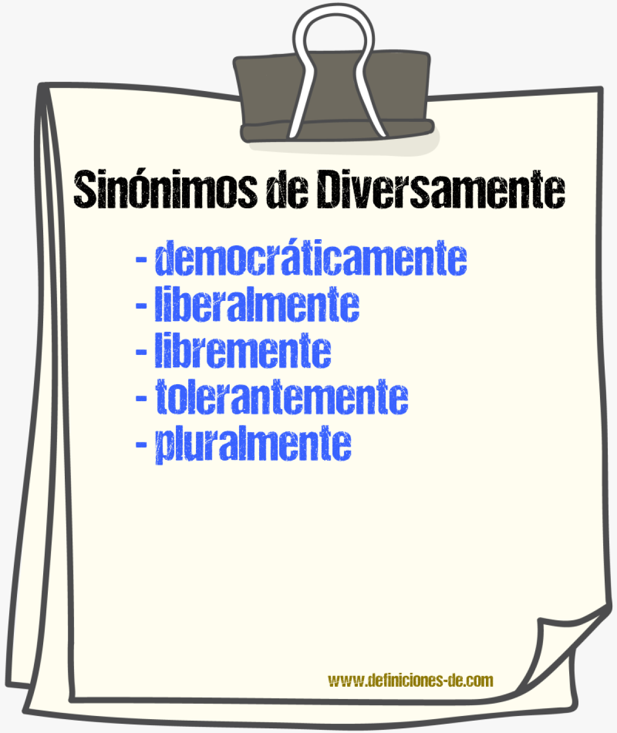 Sinnimos de diversamente