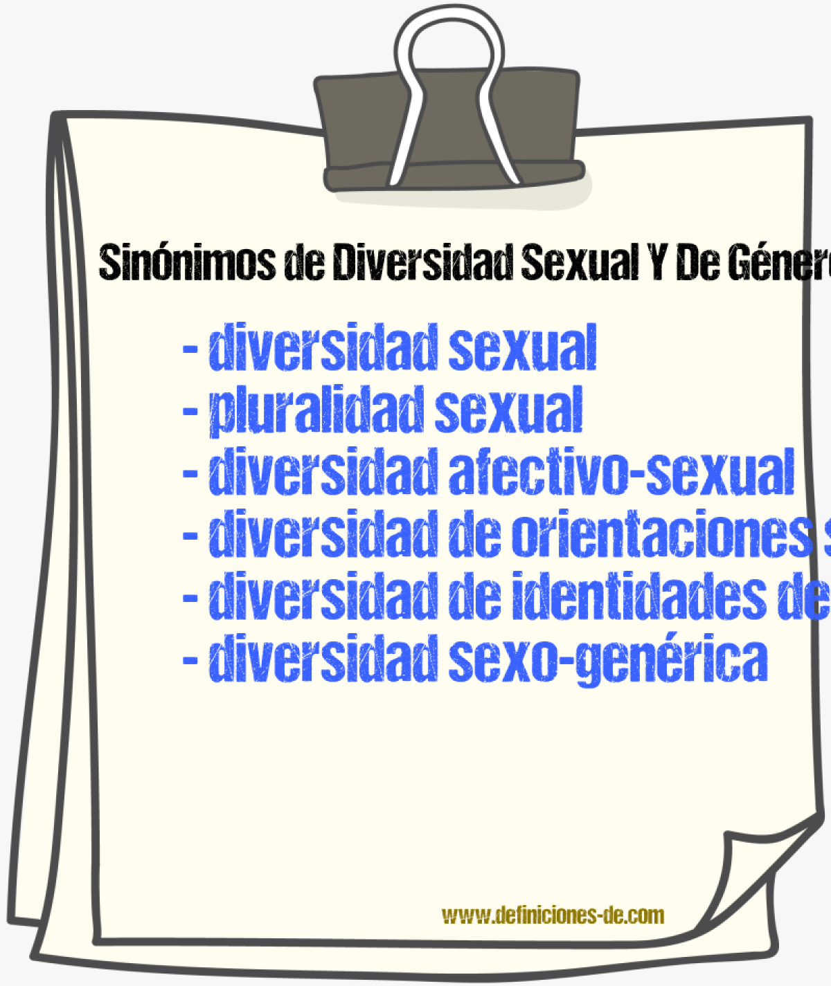 Sinónimos de diversidad sexual y de género