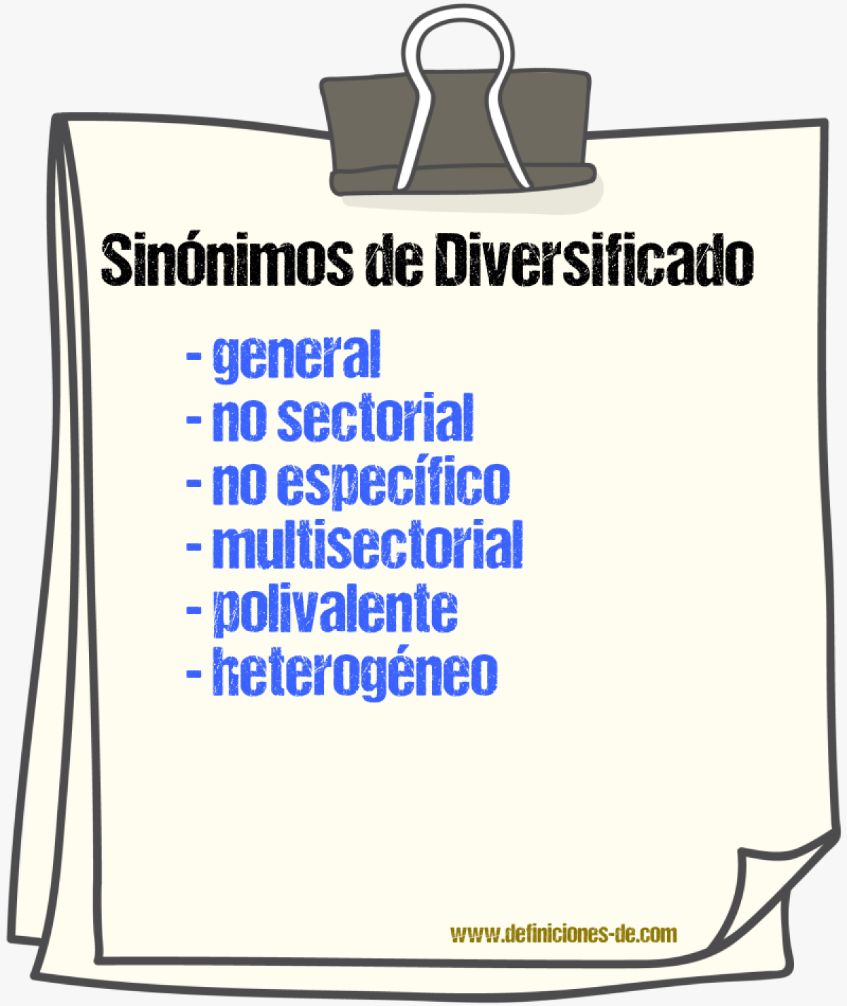 Sinónimos de diversificado