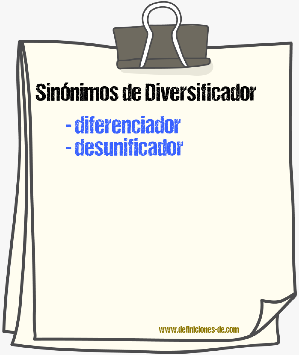 Sinnimos de diversificador