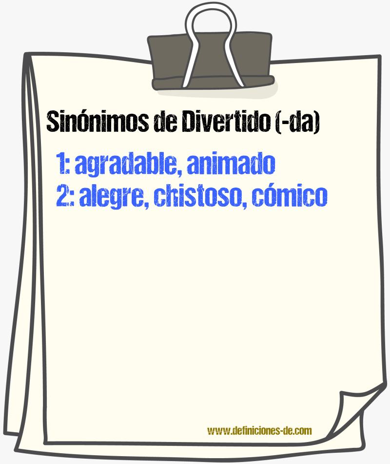 Sinnimos de divertido