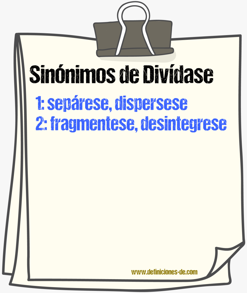 Sinónimos de divídase
