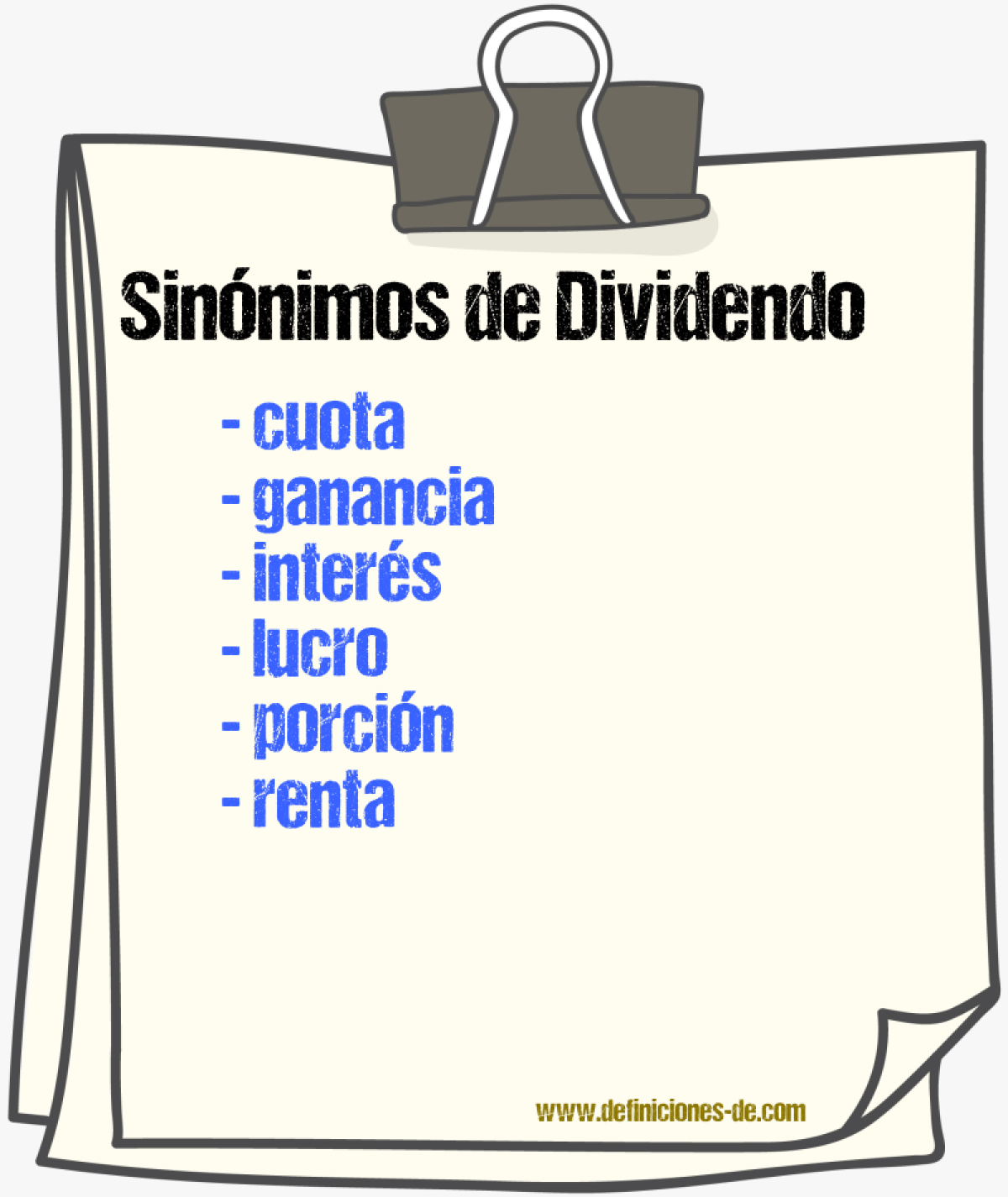 Sinnimos de dividendo