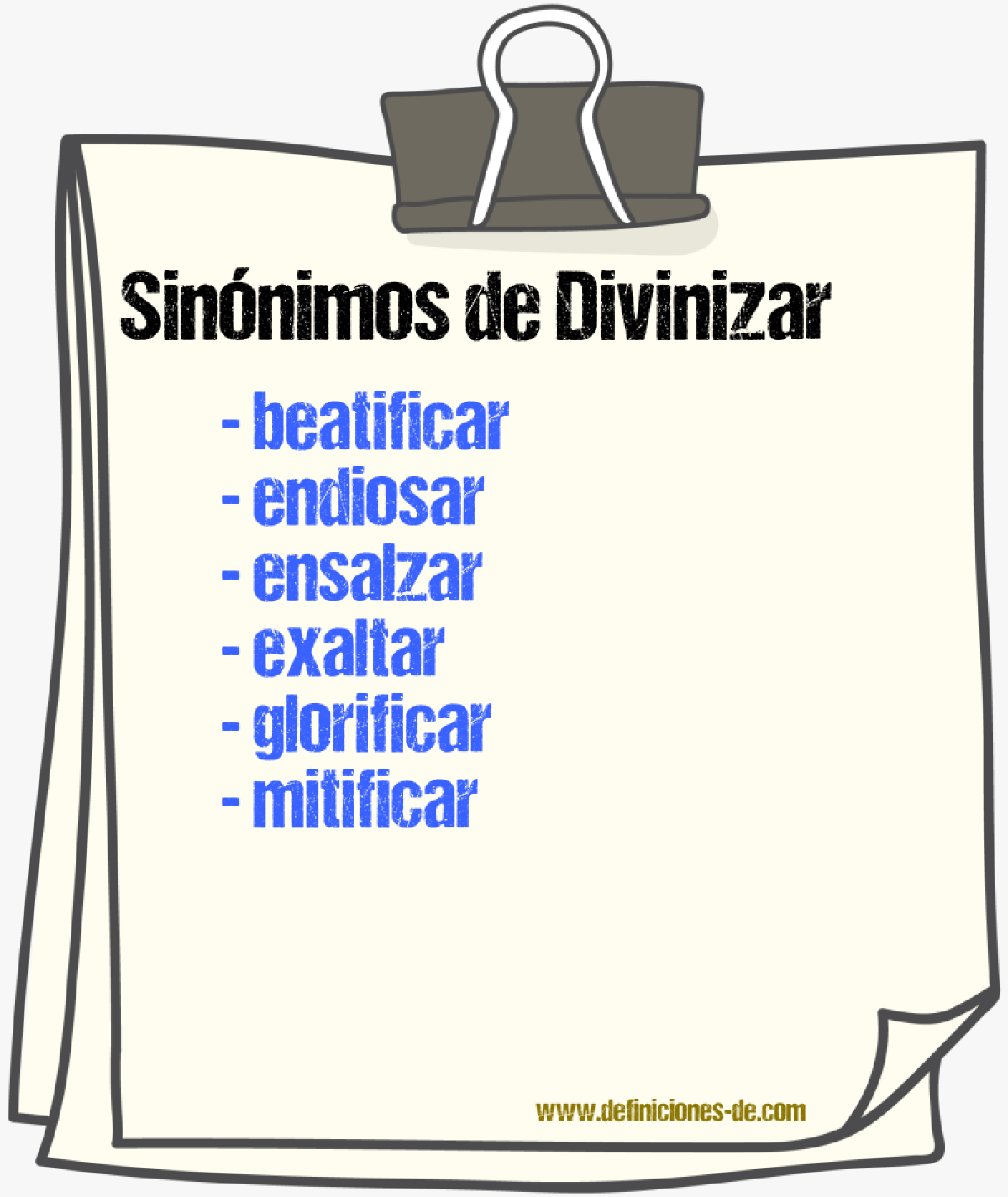 Sinnimos de divinizar