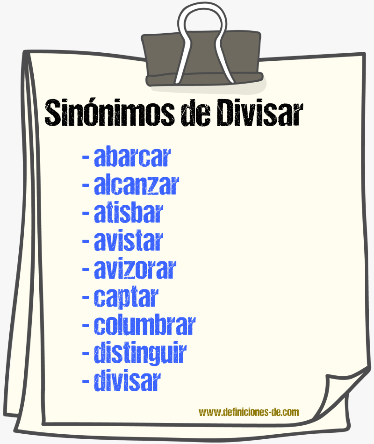 Sinnimos de divisar