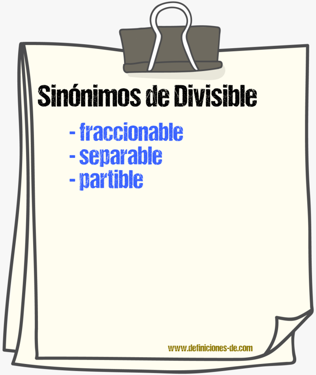 Sinnimos de divisible