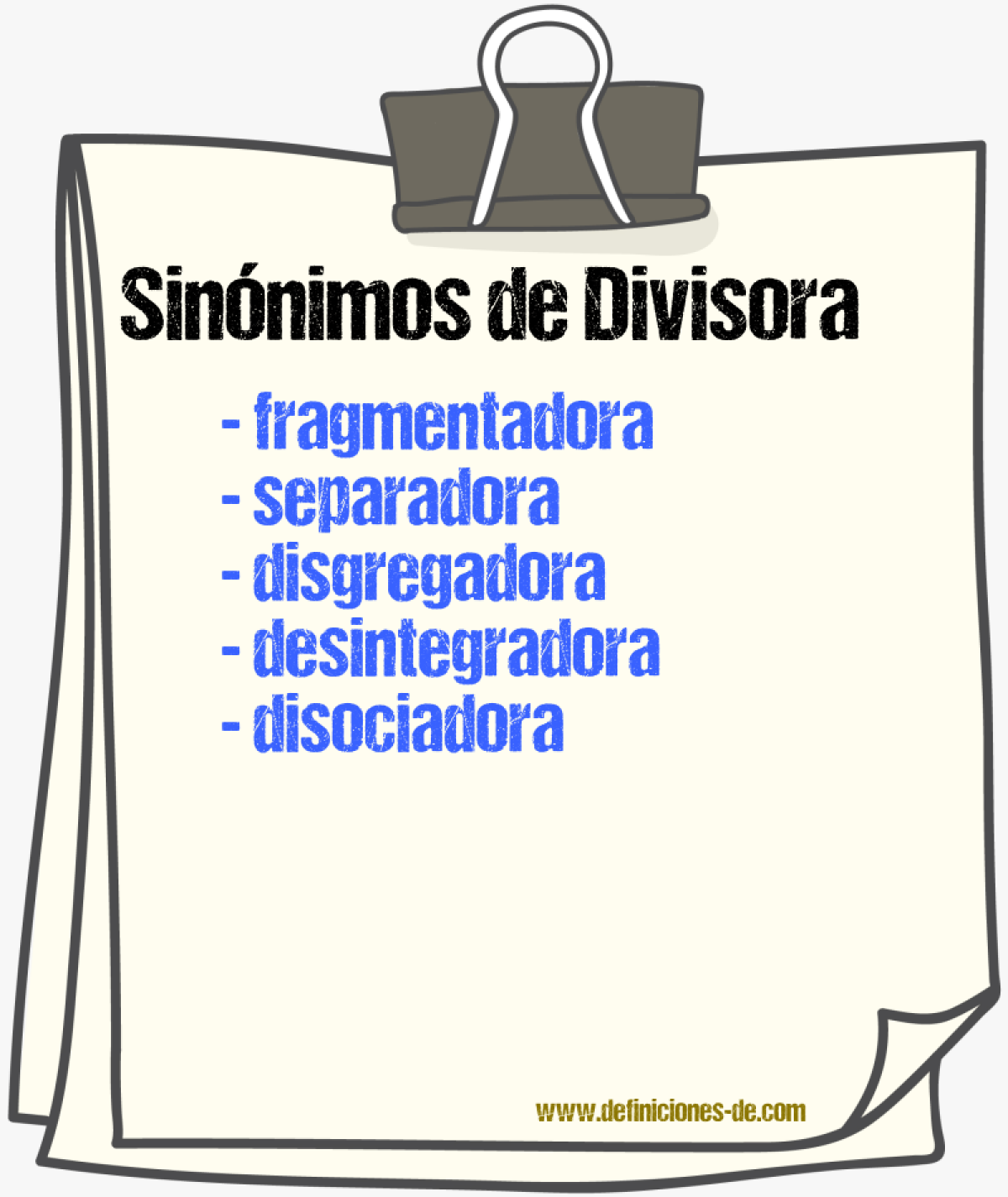 Sinónimos de divisora
