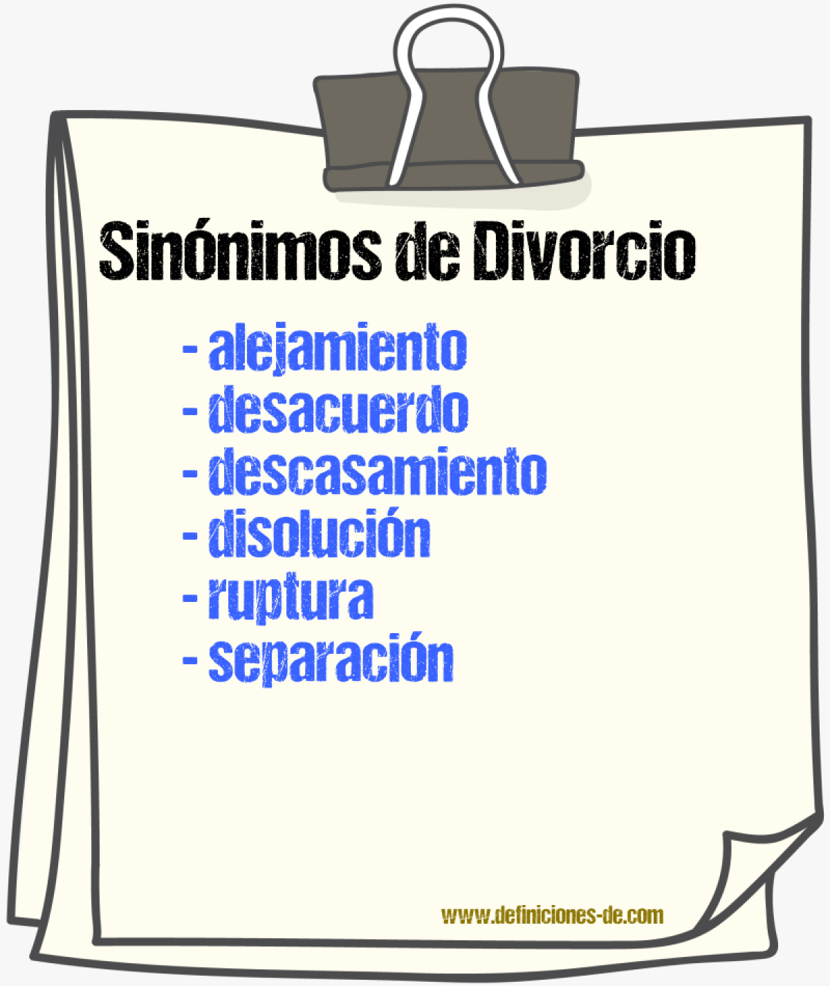 Sinnimos de divorcio