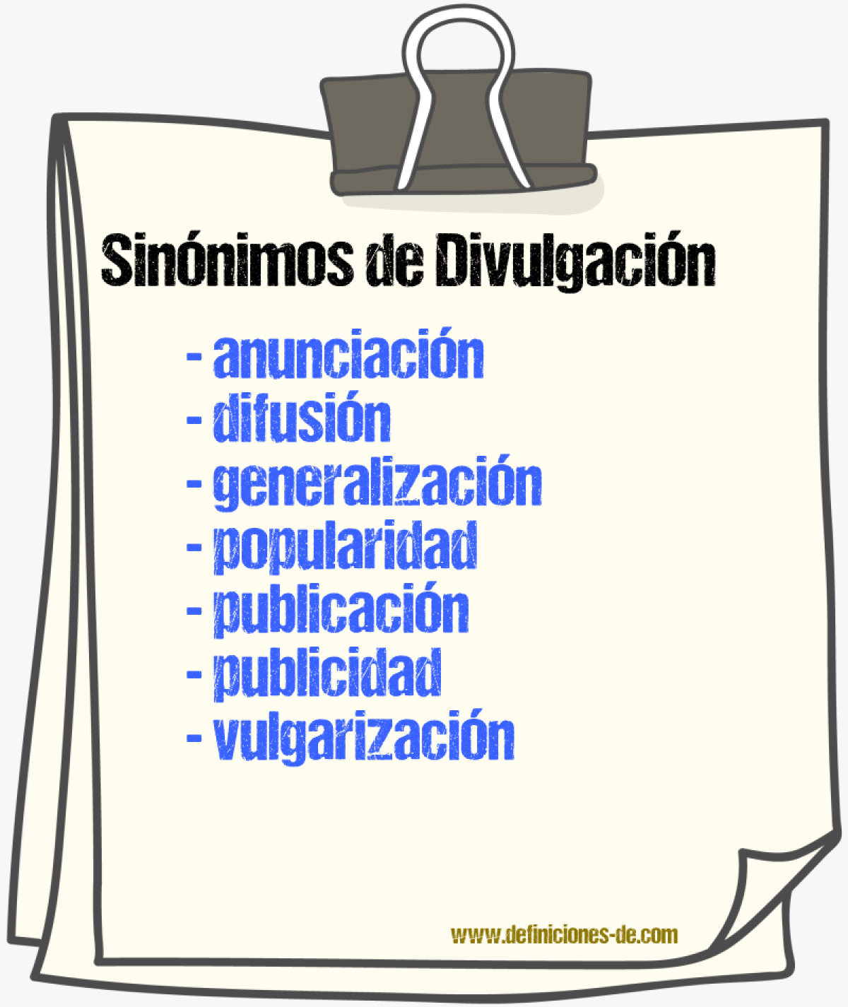 Sinnimos de divulgacin