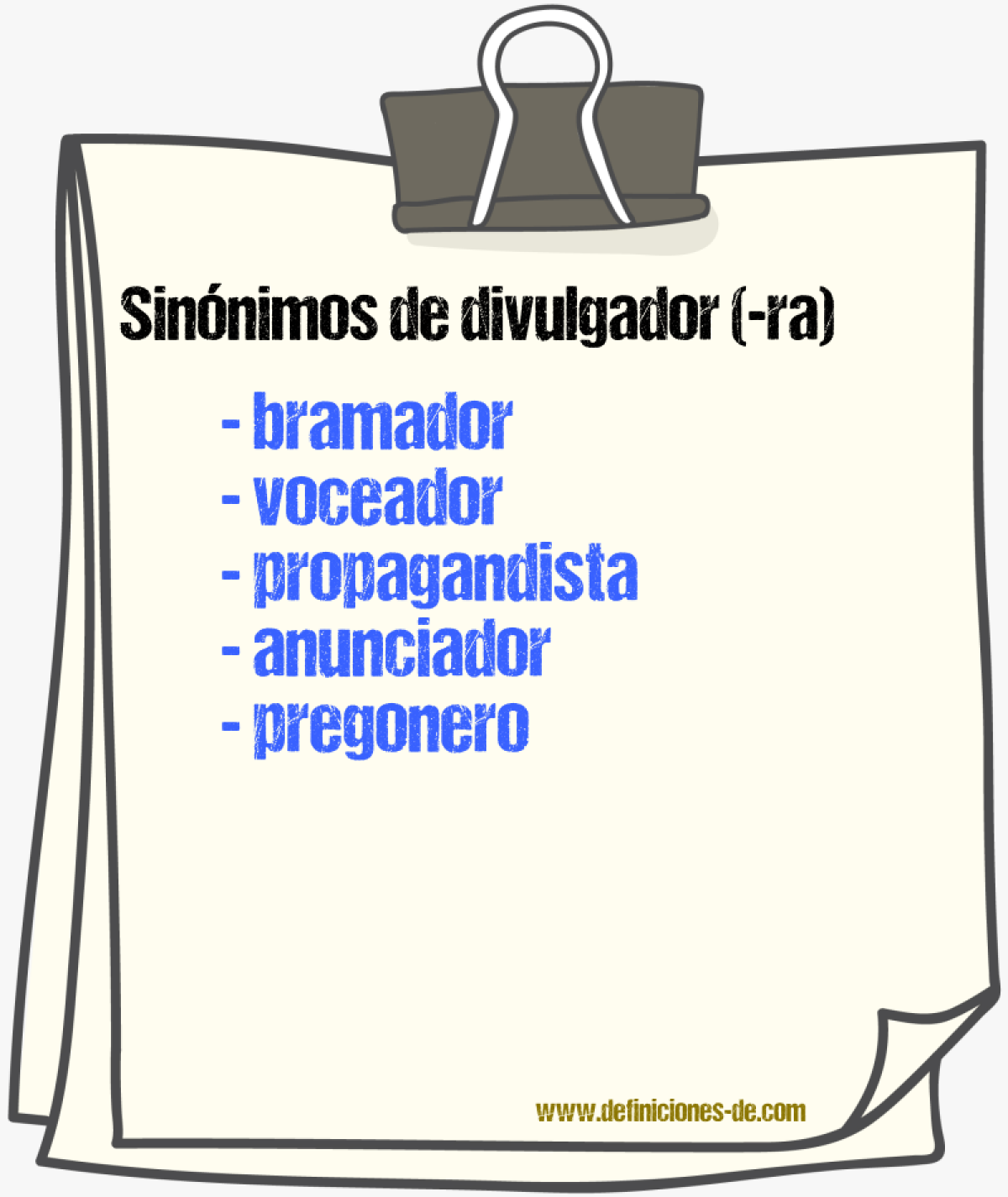 Sinnimos de divulgador