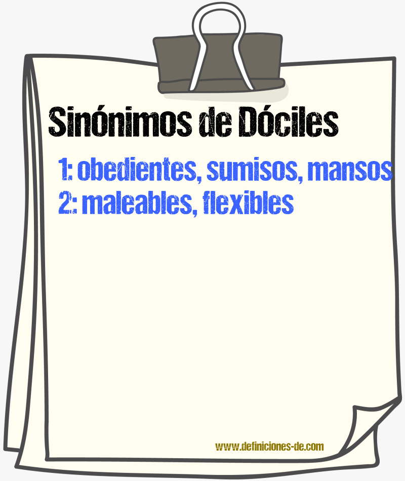 Sinónimos de dóciles