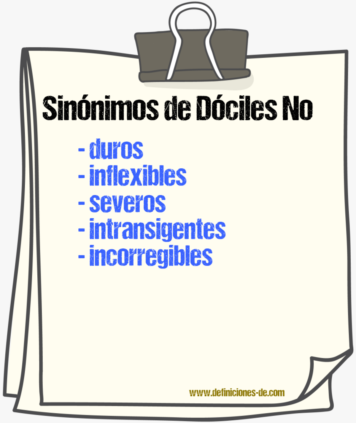 Sinónimos de dóciles no