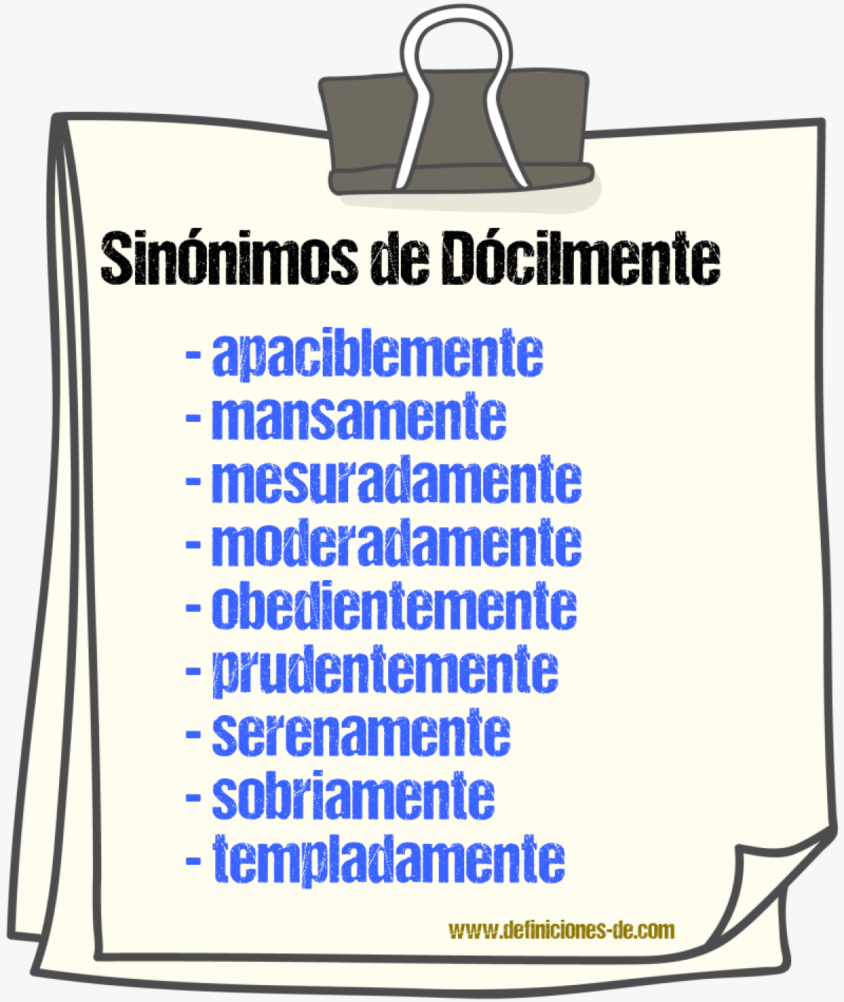 Sinnimos de dcilmente