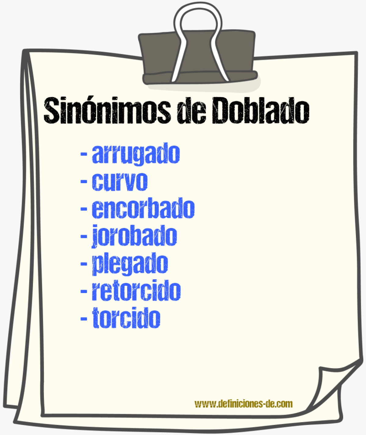 Sinnimos de doblado