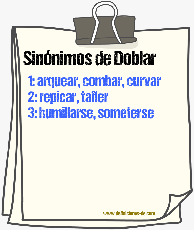 Sinnimos de doblar