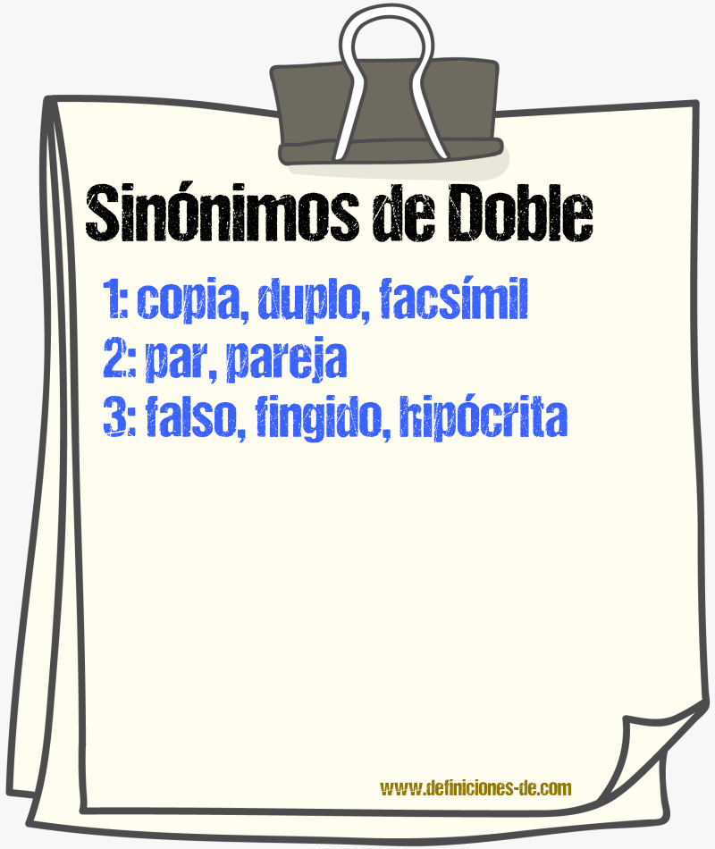 Sinnimos de doble