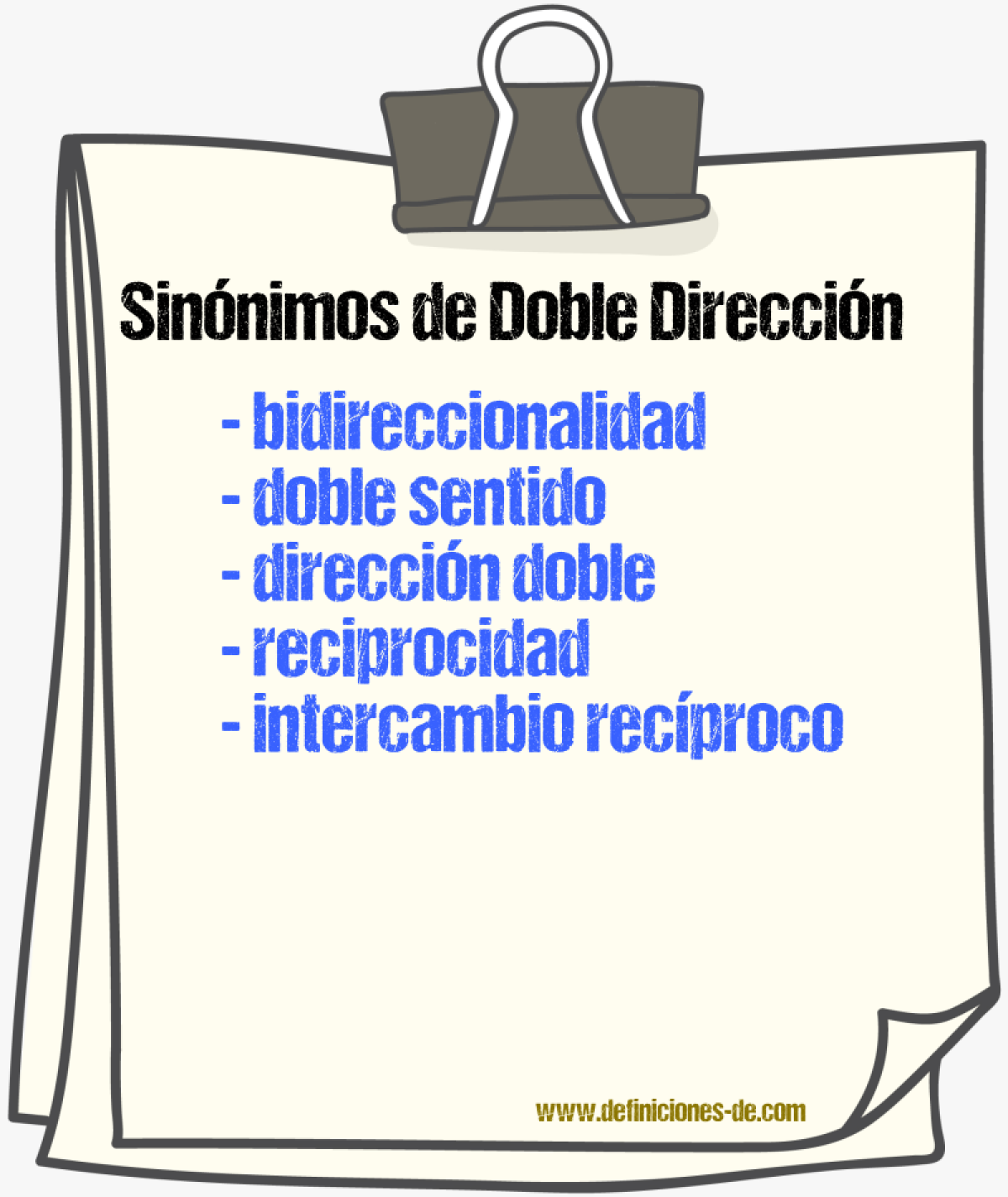 Sinónimos de doble dirección