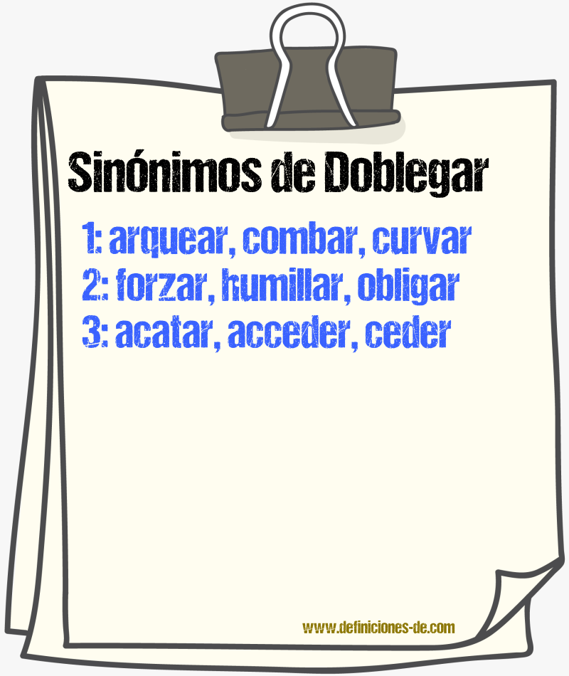 Sinnimos de doblegar