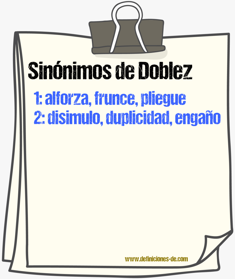 Sinnimos de doblez