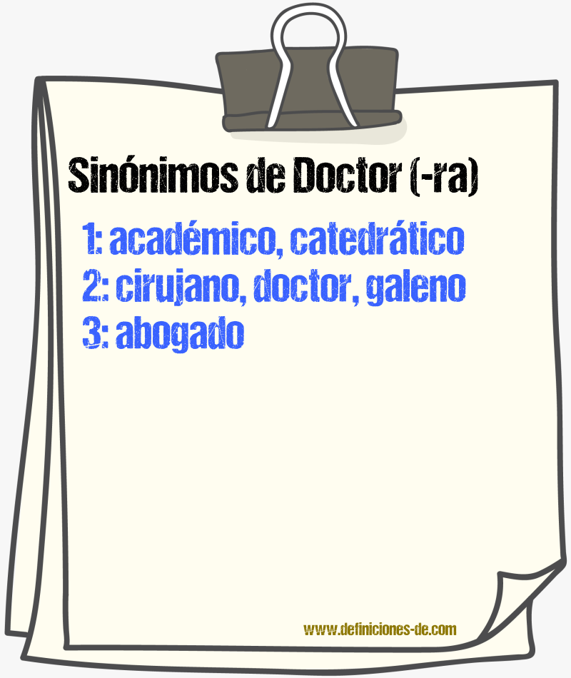 Sinnimos de doctor