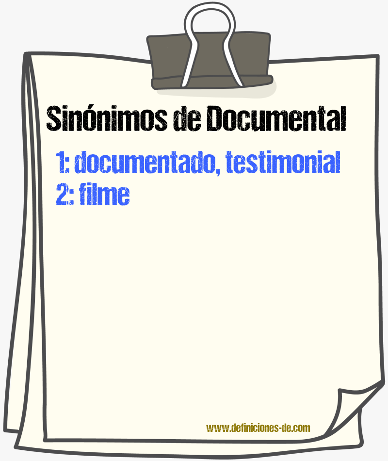 Sinnimos de documental