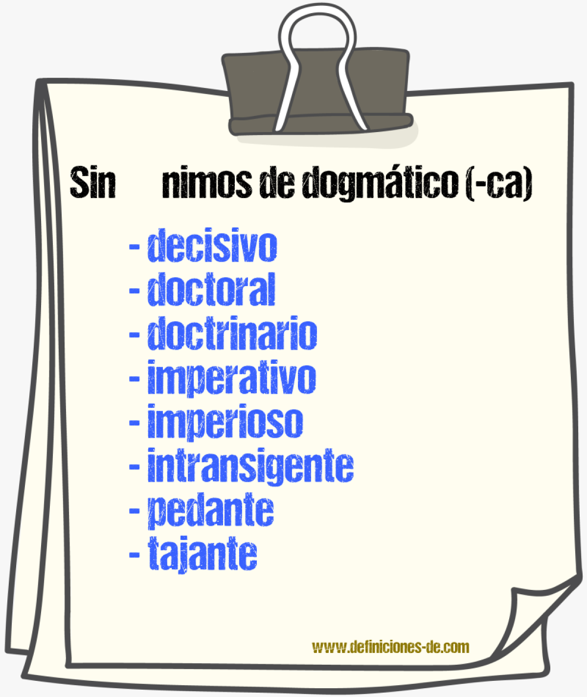 Sinnimos de dogmtico