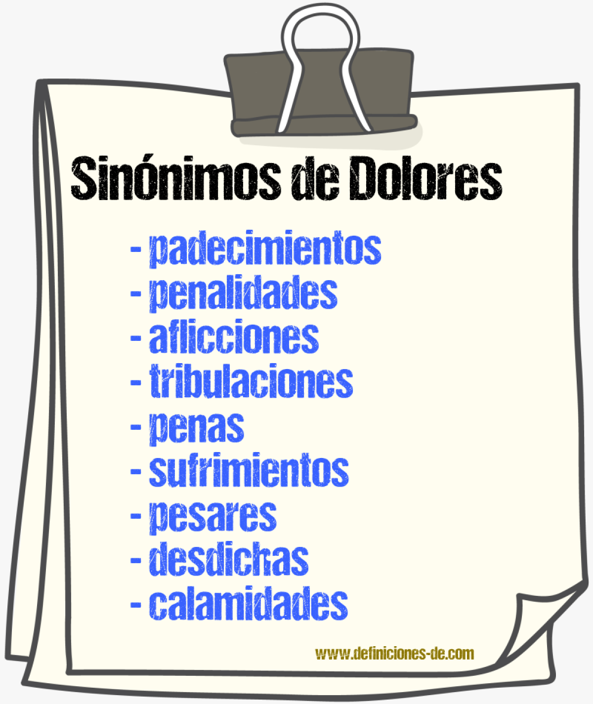 Sinónimos de dolores