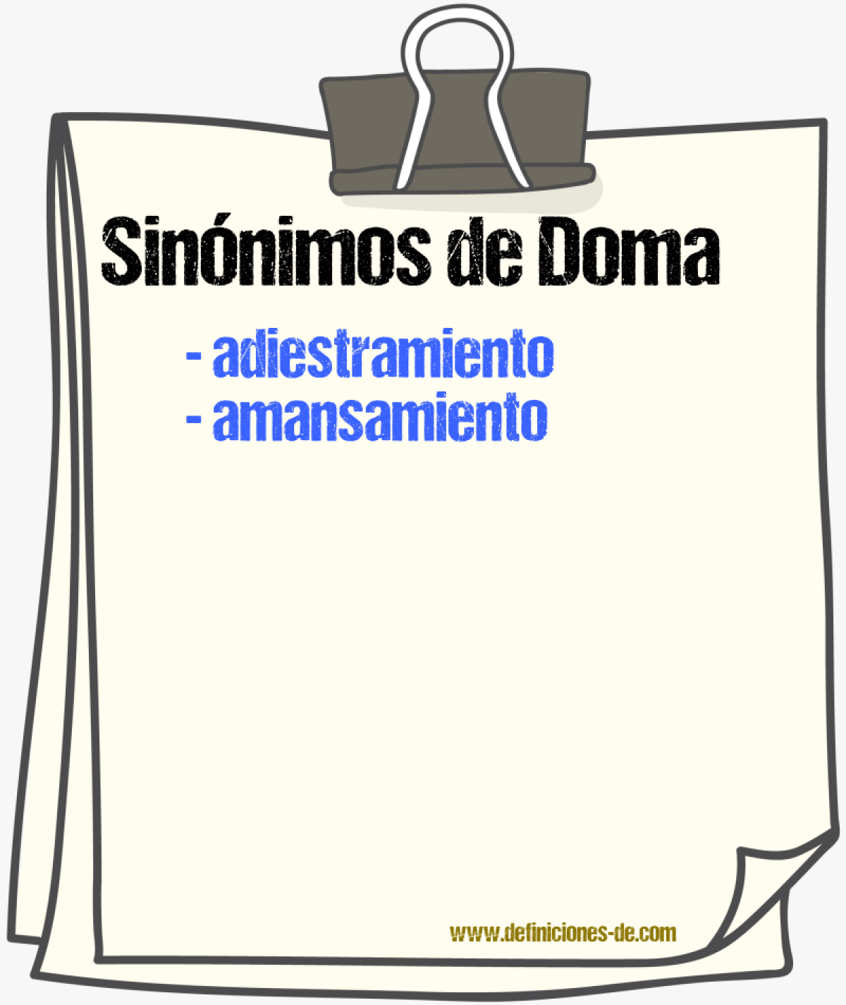 Sinnimos de doma