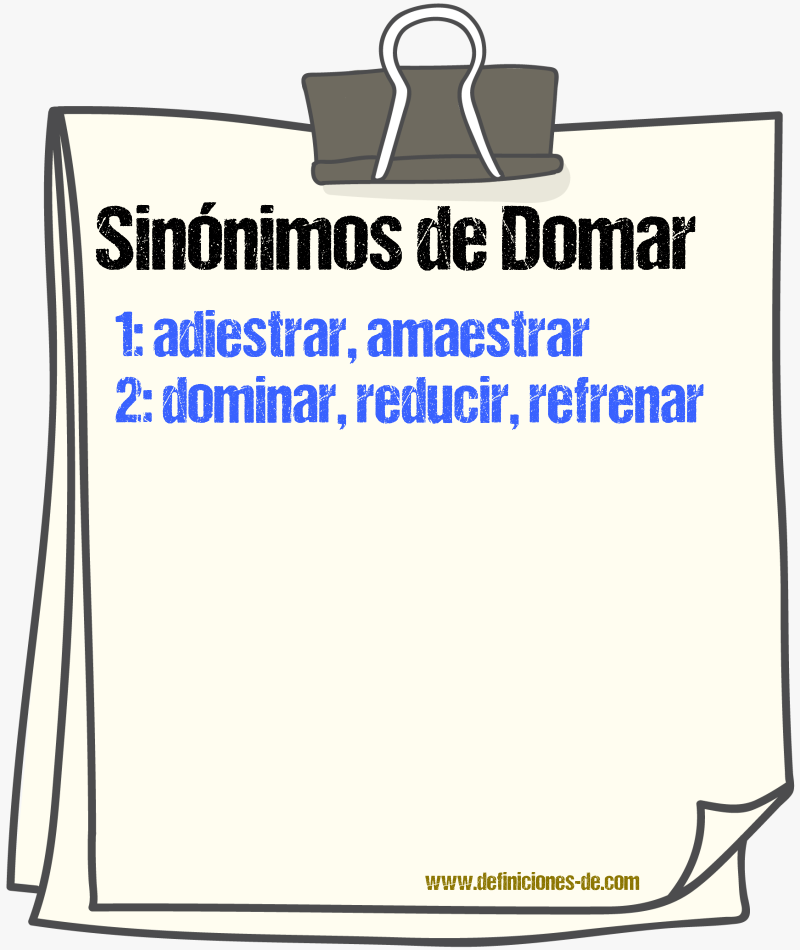 Sinnimos de domar