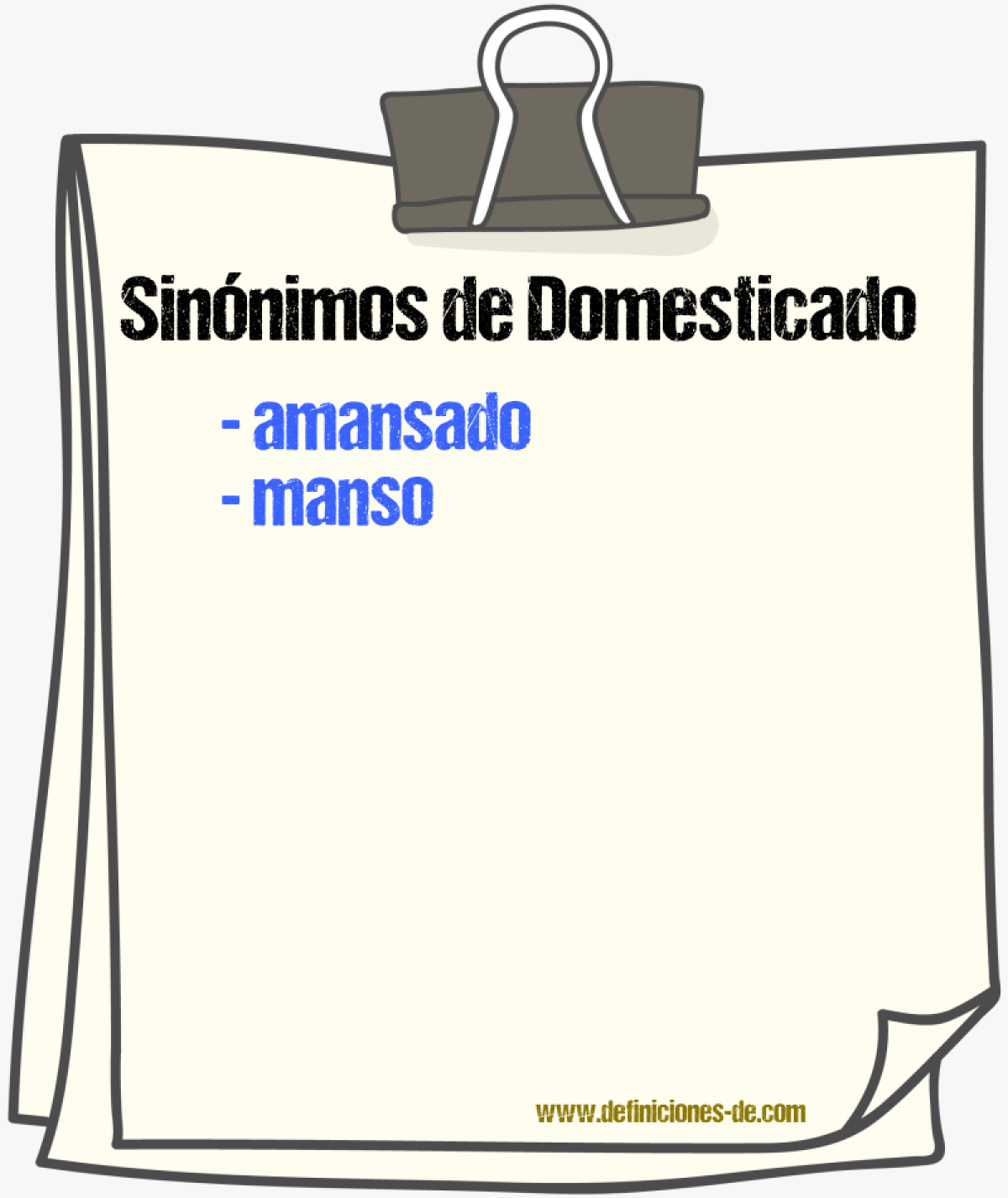 Sinnimos de domesticado