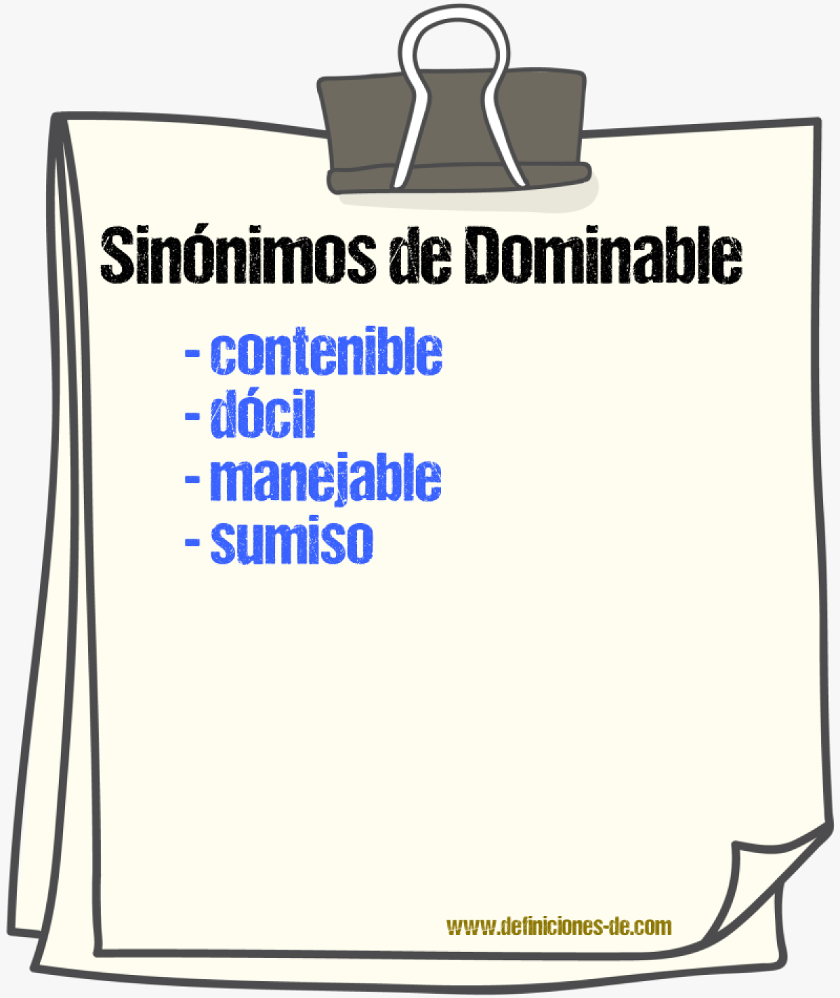 Sinónimos de dominable