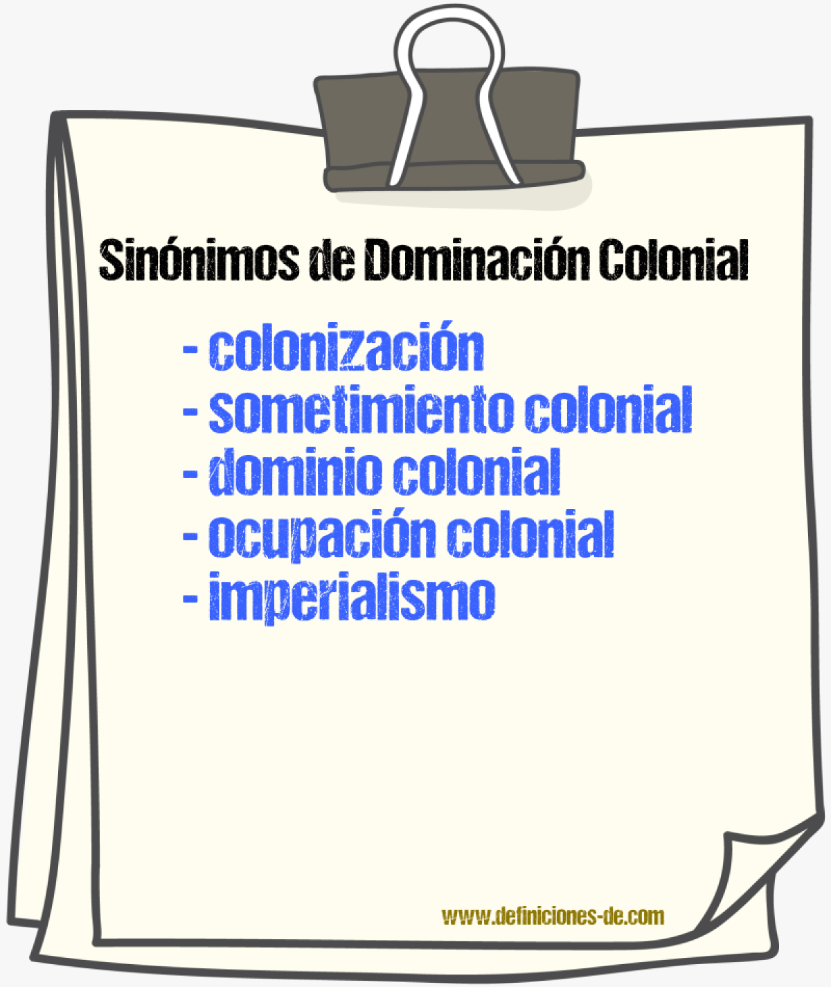 Sinónimos de dominación colonial
