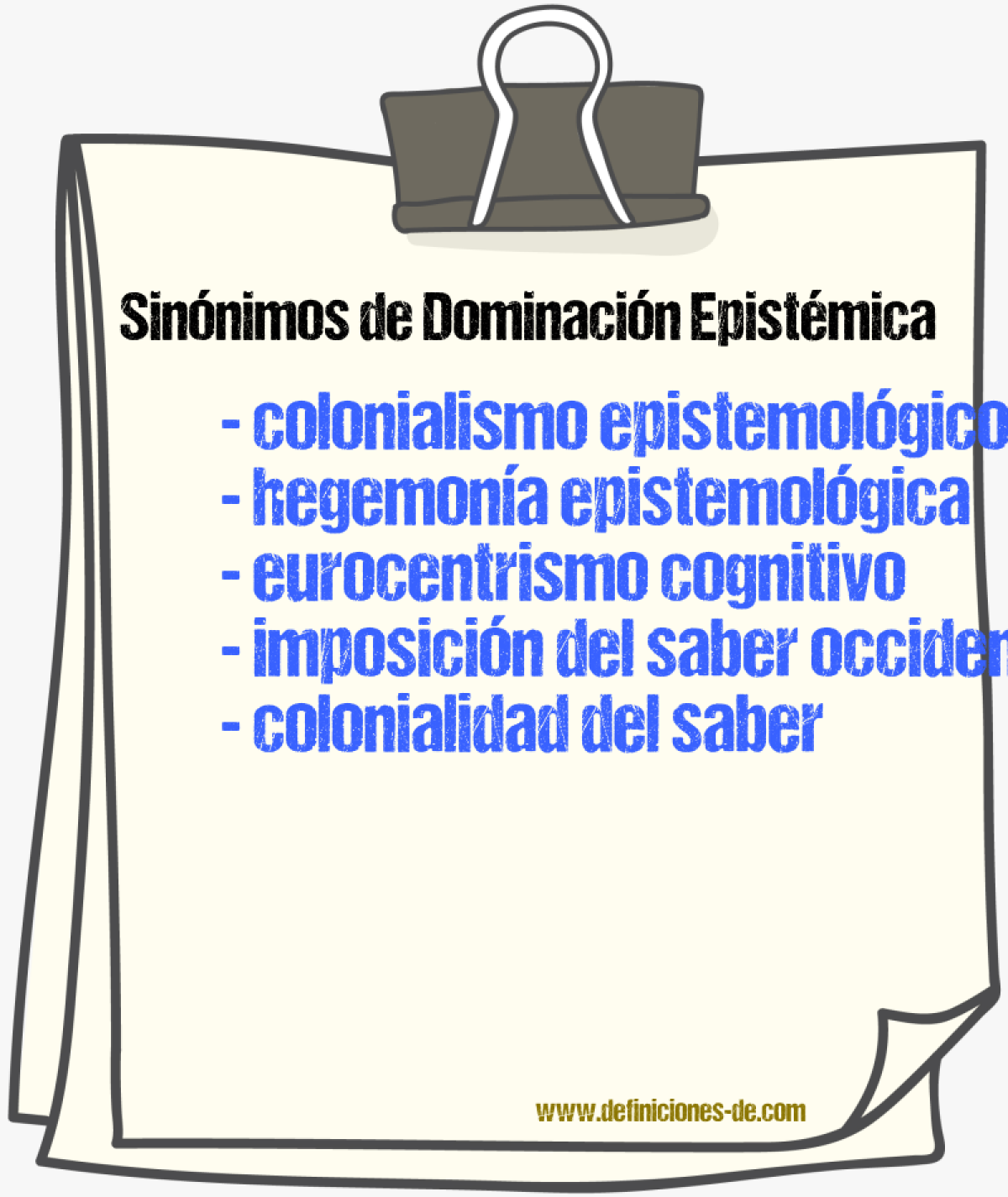 Sinónimos de dominación epistémica
