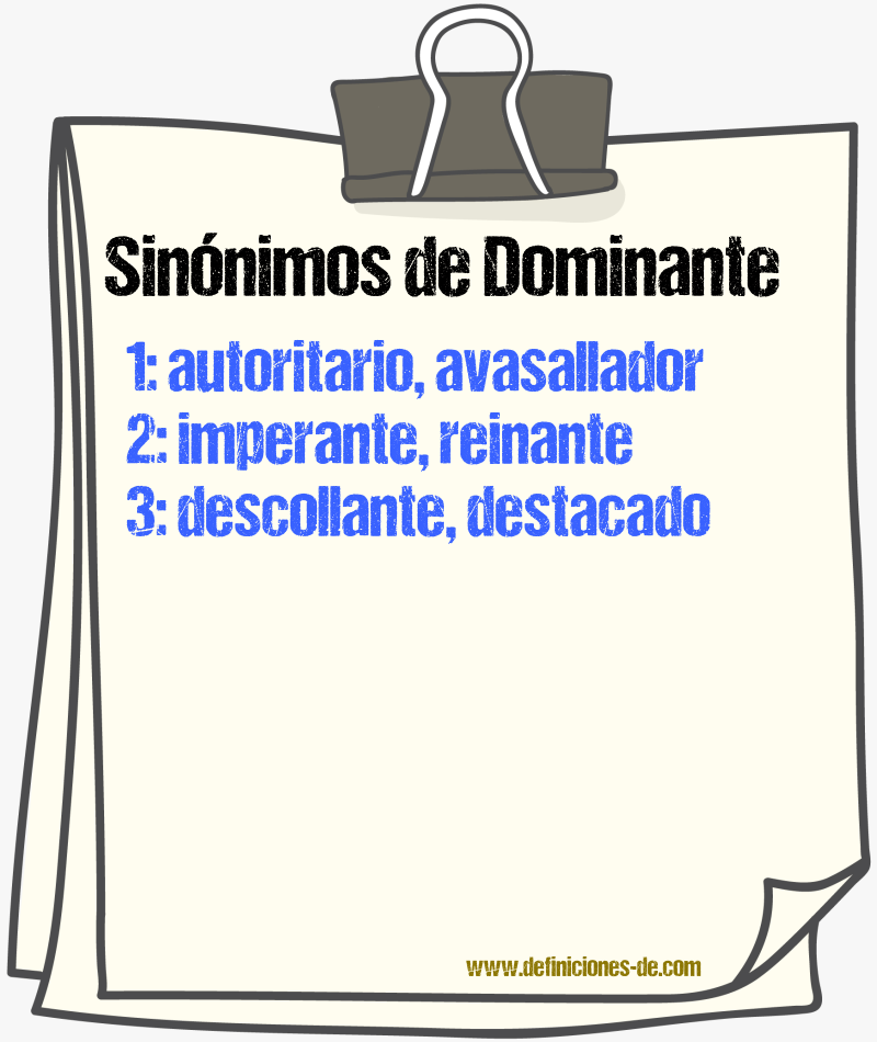 Sinnimos de dominante