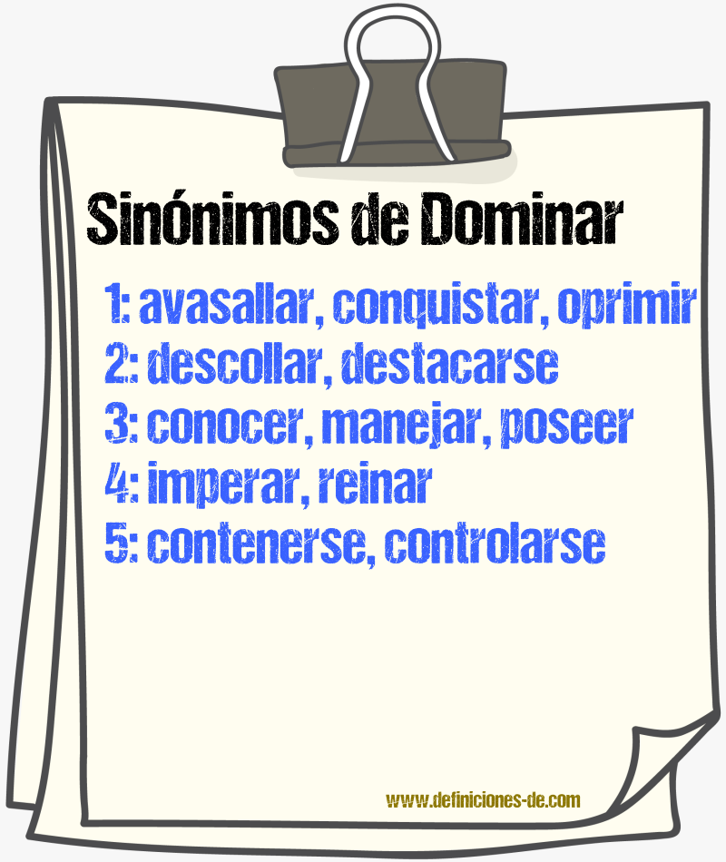 Sinnimos de dominar