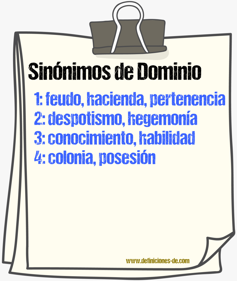 Sinnimos de dominio