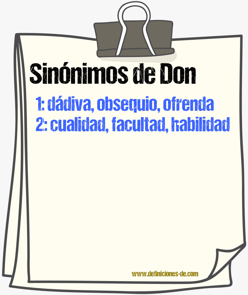 Sinnimos de don