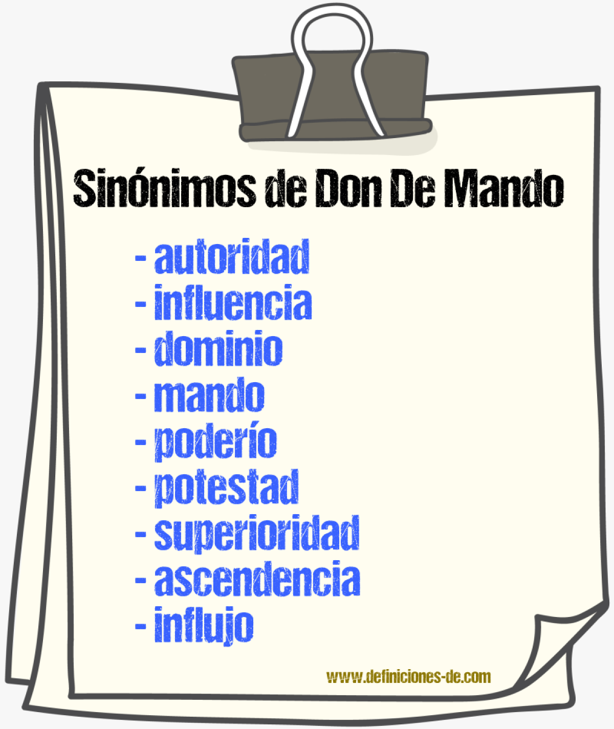 Sinnimos de don de mando