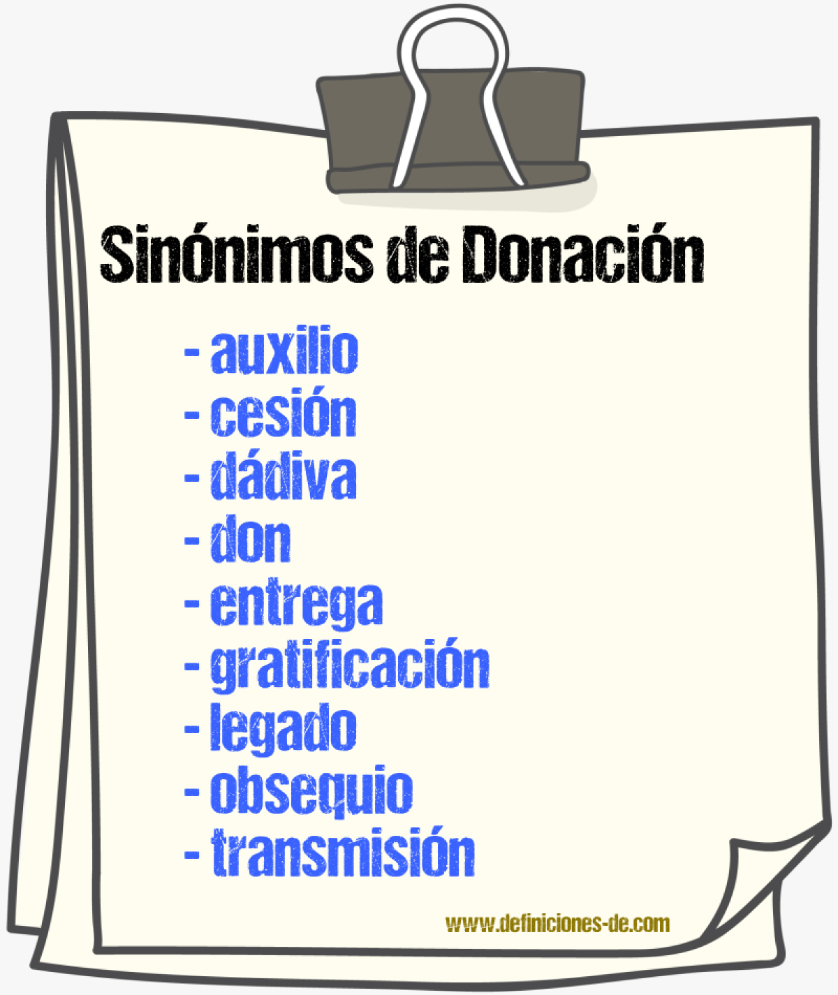 Sinnimos de donacin