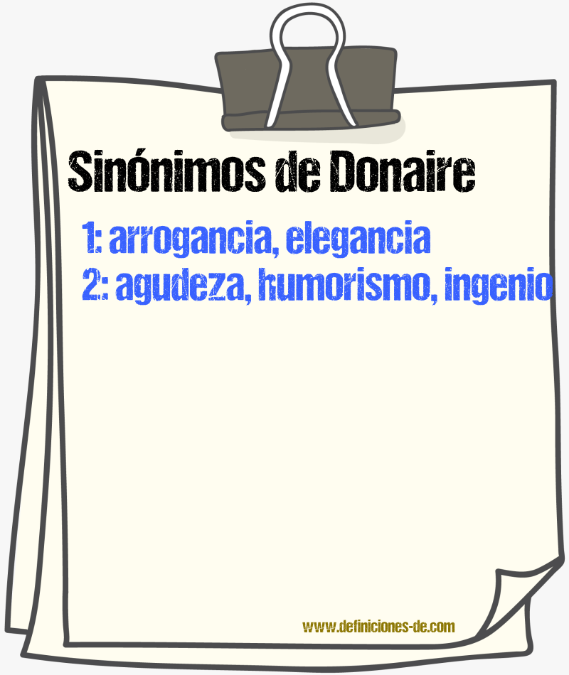 Sinnimos de donaire