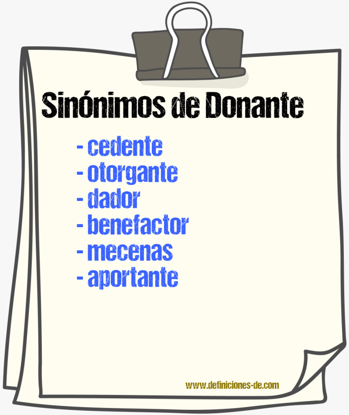 Sinónimos de donante