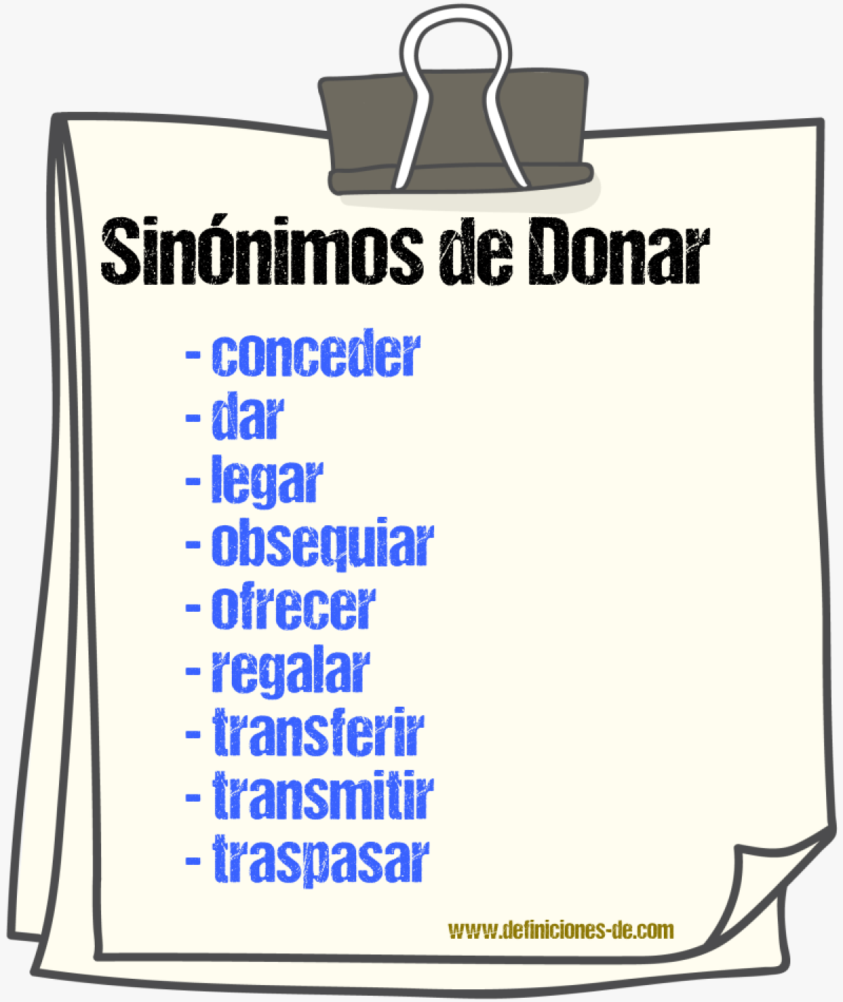 Sinnimos de donar