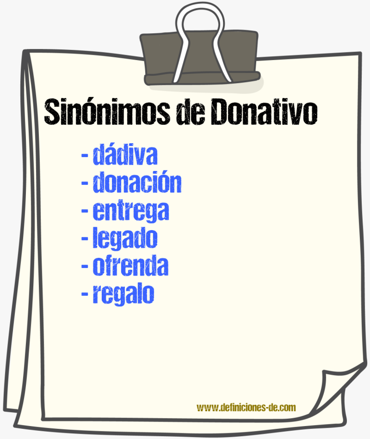 Sinnimos de donativo