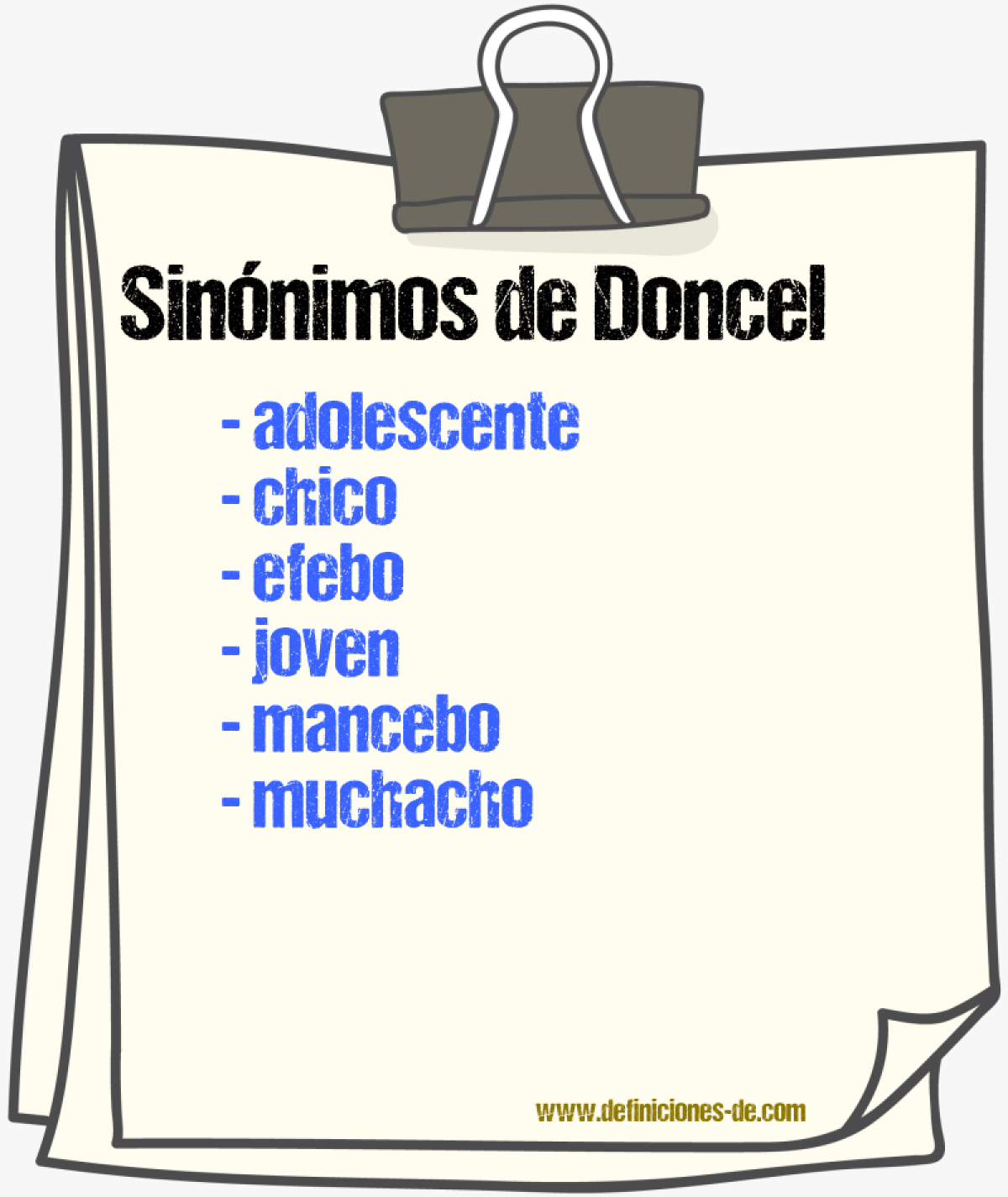 Sinnimos de doncel