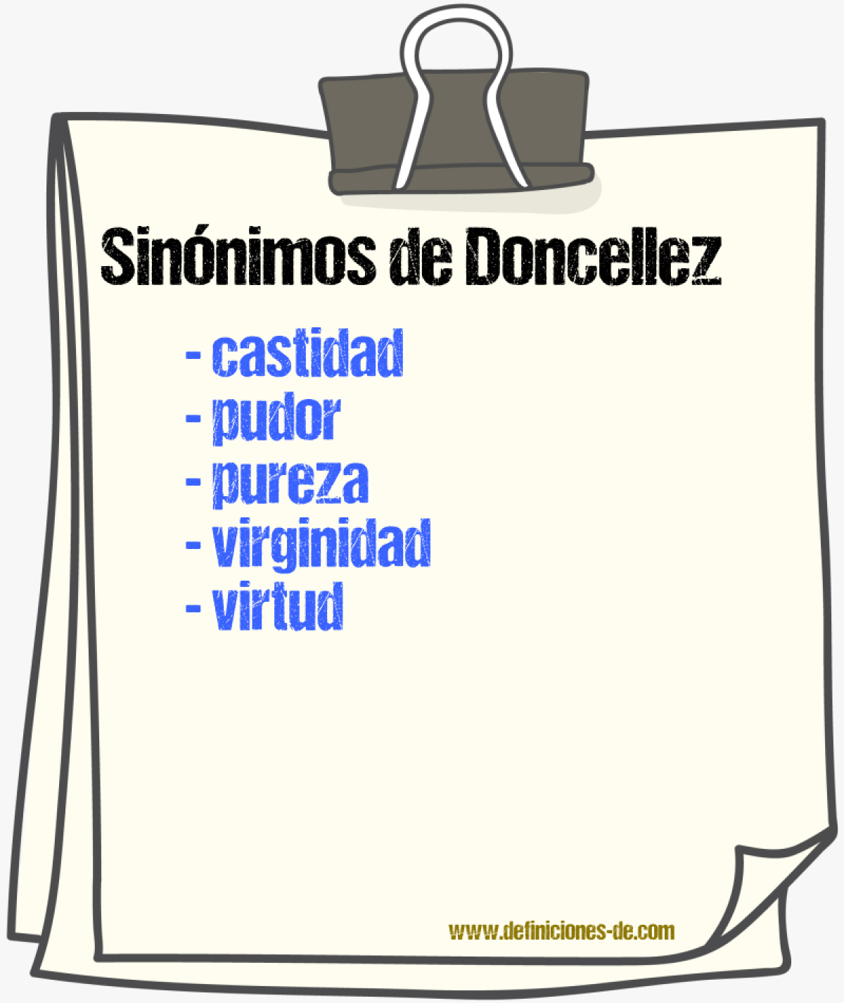 Sinnimos de doncellez