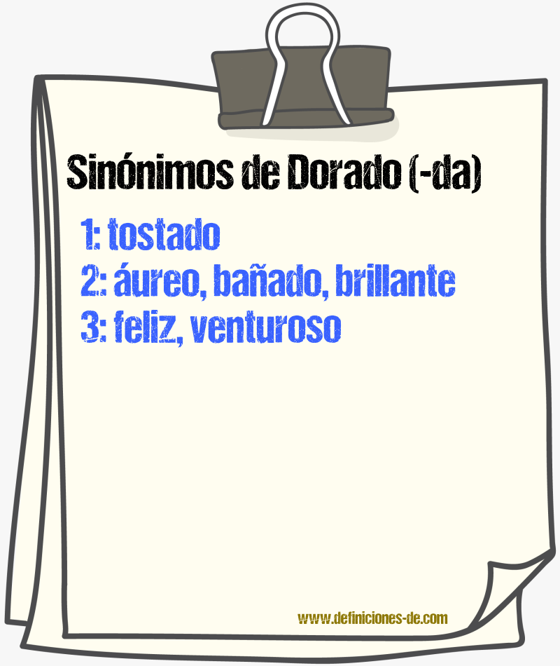 Sinnimos de dorado