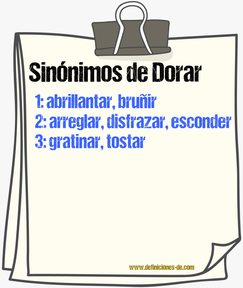 Sinnimos de dorar