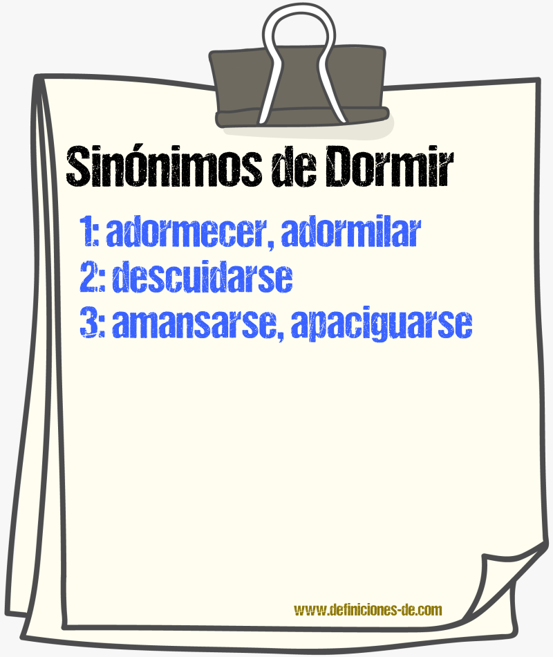 Sinnimos de dormir