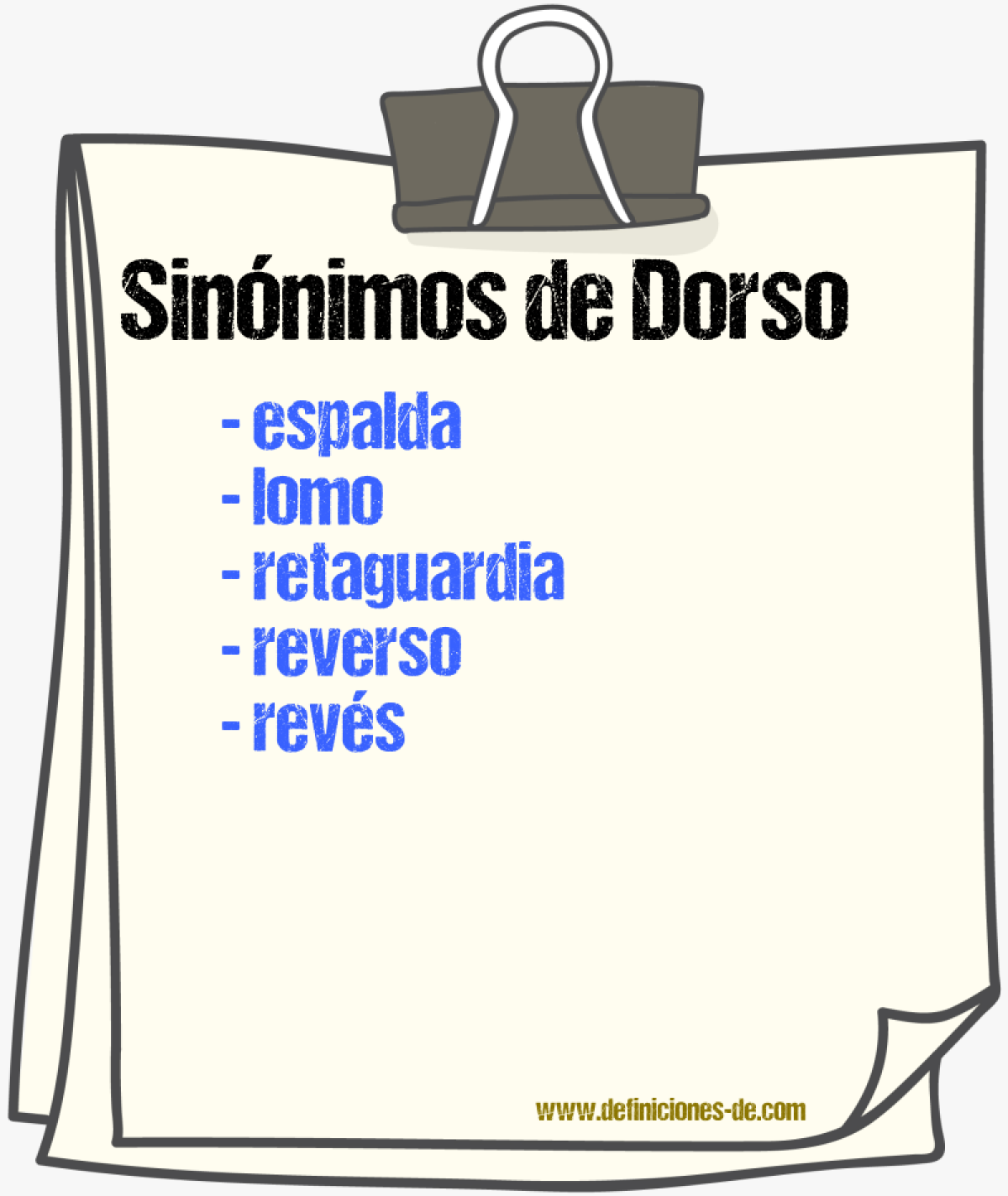 Sinnimos de dorso