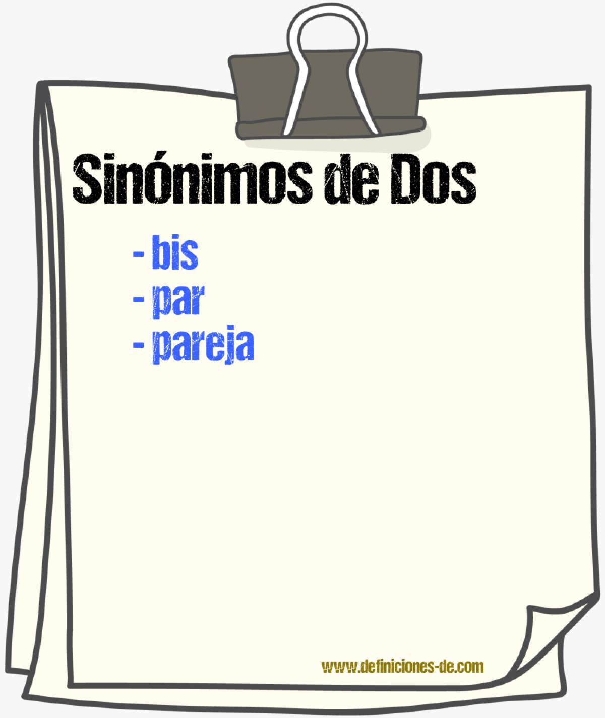 Sinnimos de dos